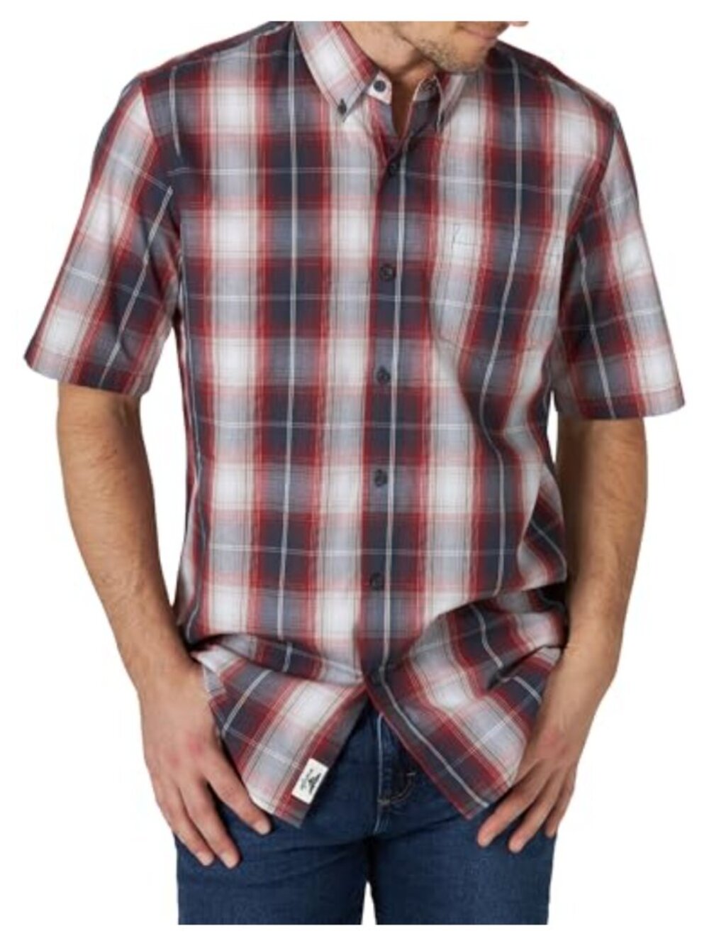 Short Sleeve Button Down Shirt with Dual Flap Pockets